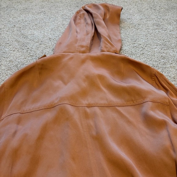 ALC Theo Satin Bomber Jacket Womens 2 Pink Beige Silk Lined Luxury Streetwear - Picture 8 of 8